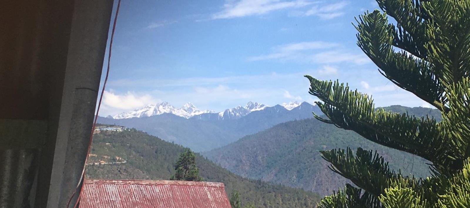 Sella Pass as seen from Resort Room on a day with clear sky